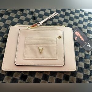 NWT Cream Vanessa Williams Envelope clutch purse with detachable mini wallet